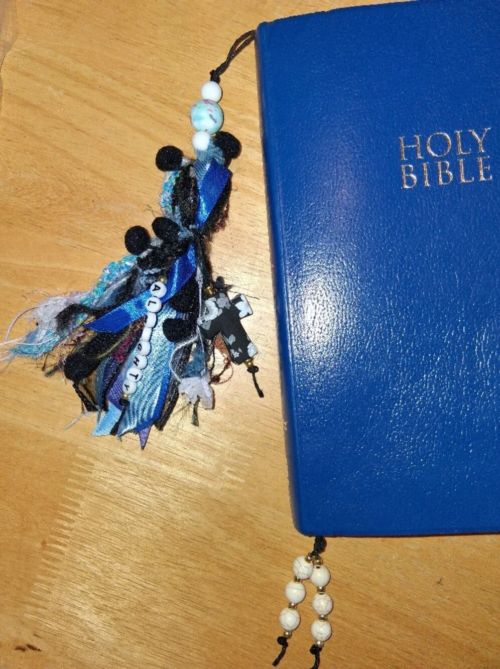 Blue Decorative Bible Tassel Bookmark